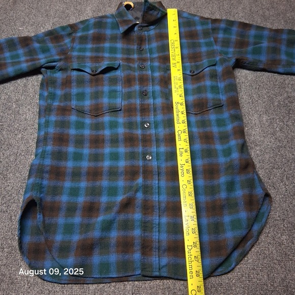 Vintage Pendleton Wool Flannel Mackenzie Tartan Button Up Shirt Men Size 15 1/2 - Picture 7 of 9